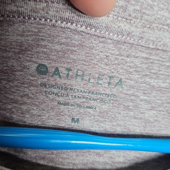 Athleta Womens Long‎ Sleeve Heathered Purple Thumbhole Athletic Top M Gorpcore - Picture 3 of 8